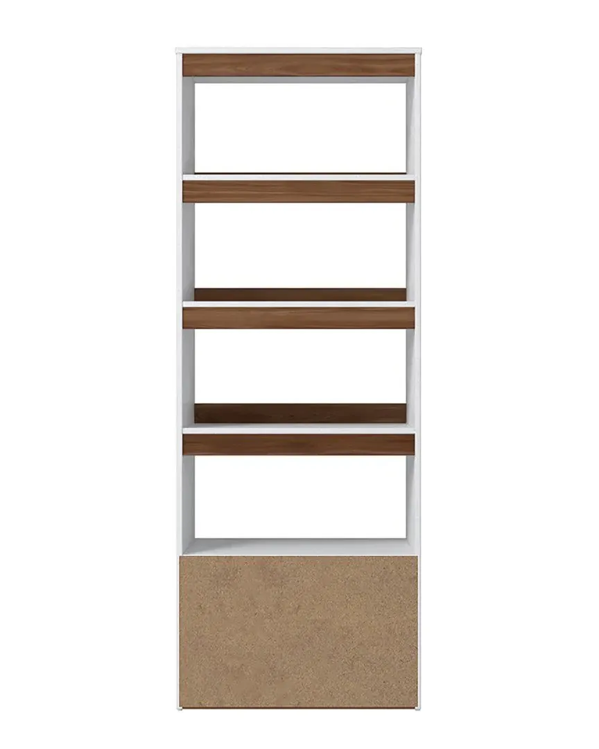 Ratzer 5-Shelf Bookcase - White, Brown