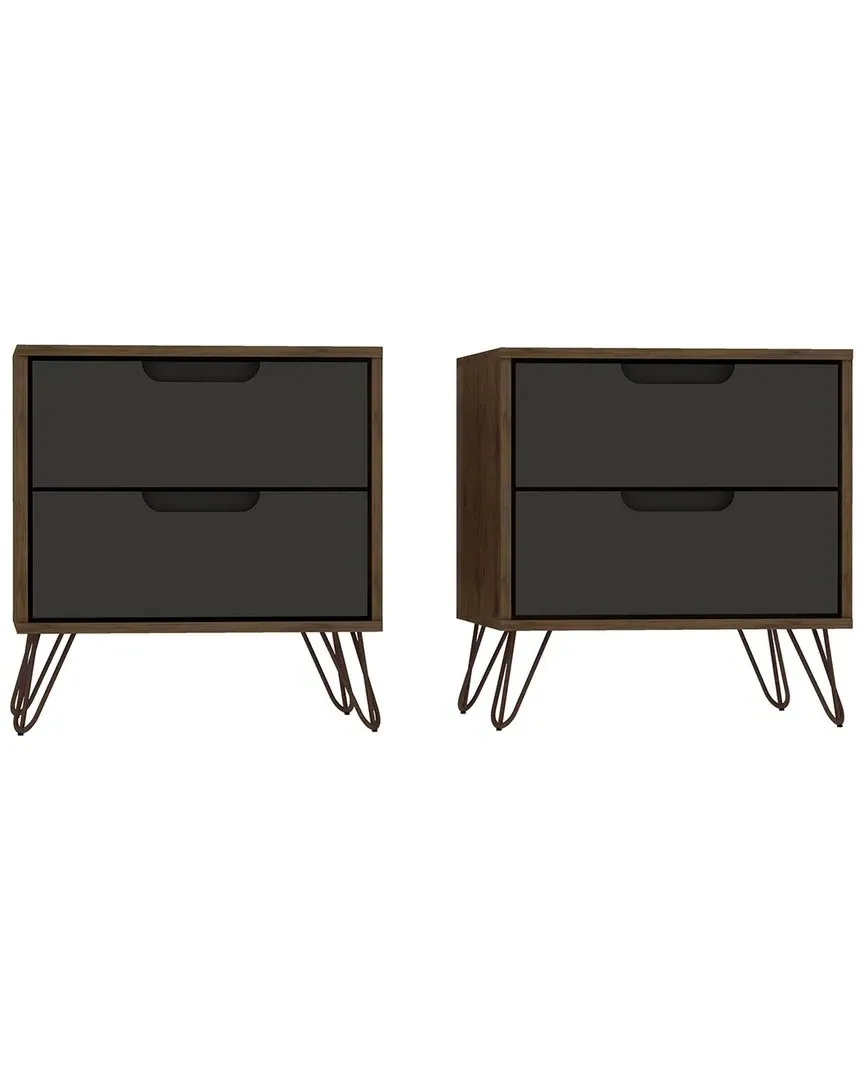 Rockefeller 2.0 Set of 2 Nightstands - Natural, MDF