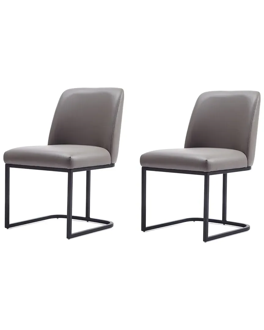 Serena Set of 2 Dining Chairs - Grey, Steel