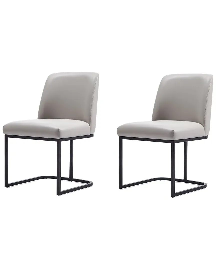 Serena Set of 2 Dining Chairs - Light Grey, Steel