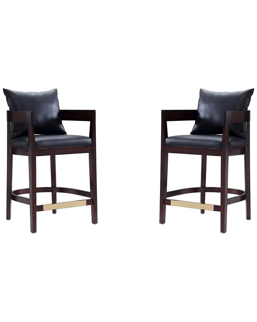 Set of 2 Ritz Counter Stools - Black, Beech Wood image