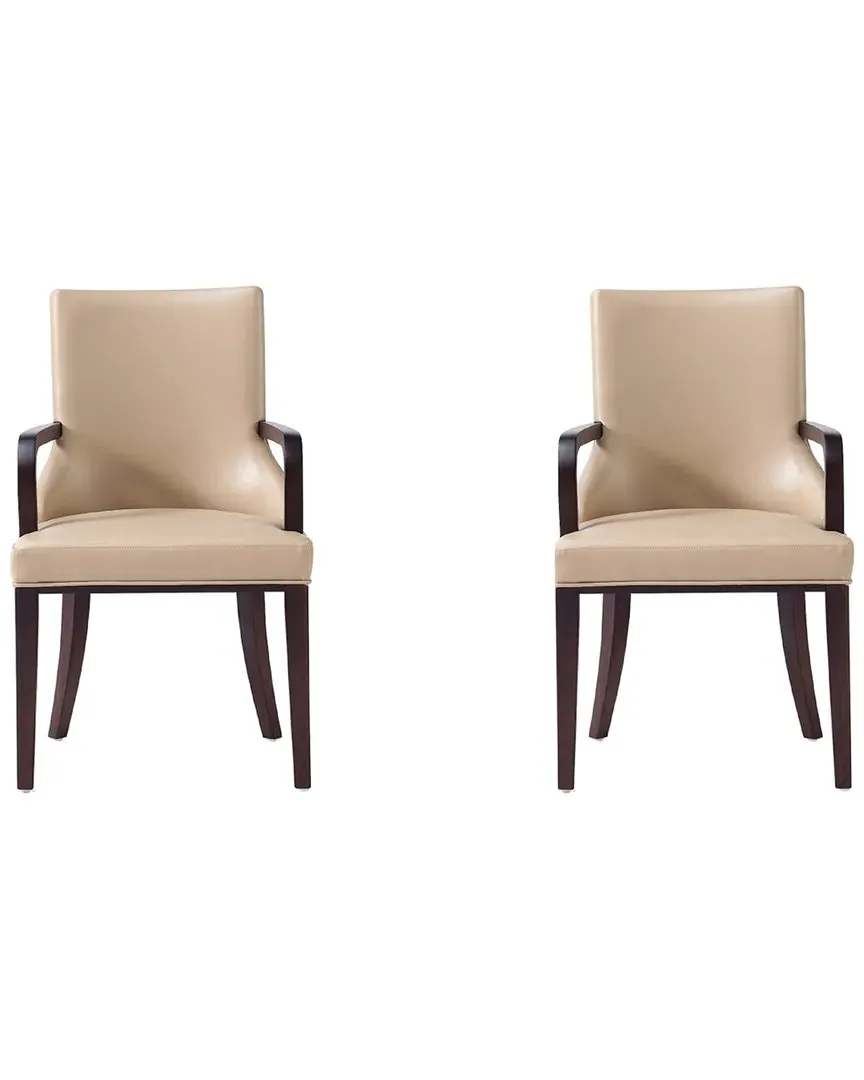Shubert Set of 2 Armchairs - Tan, Beech Wood