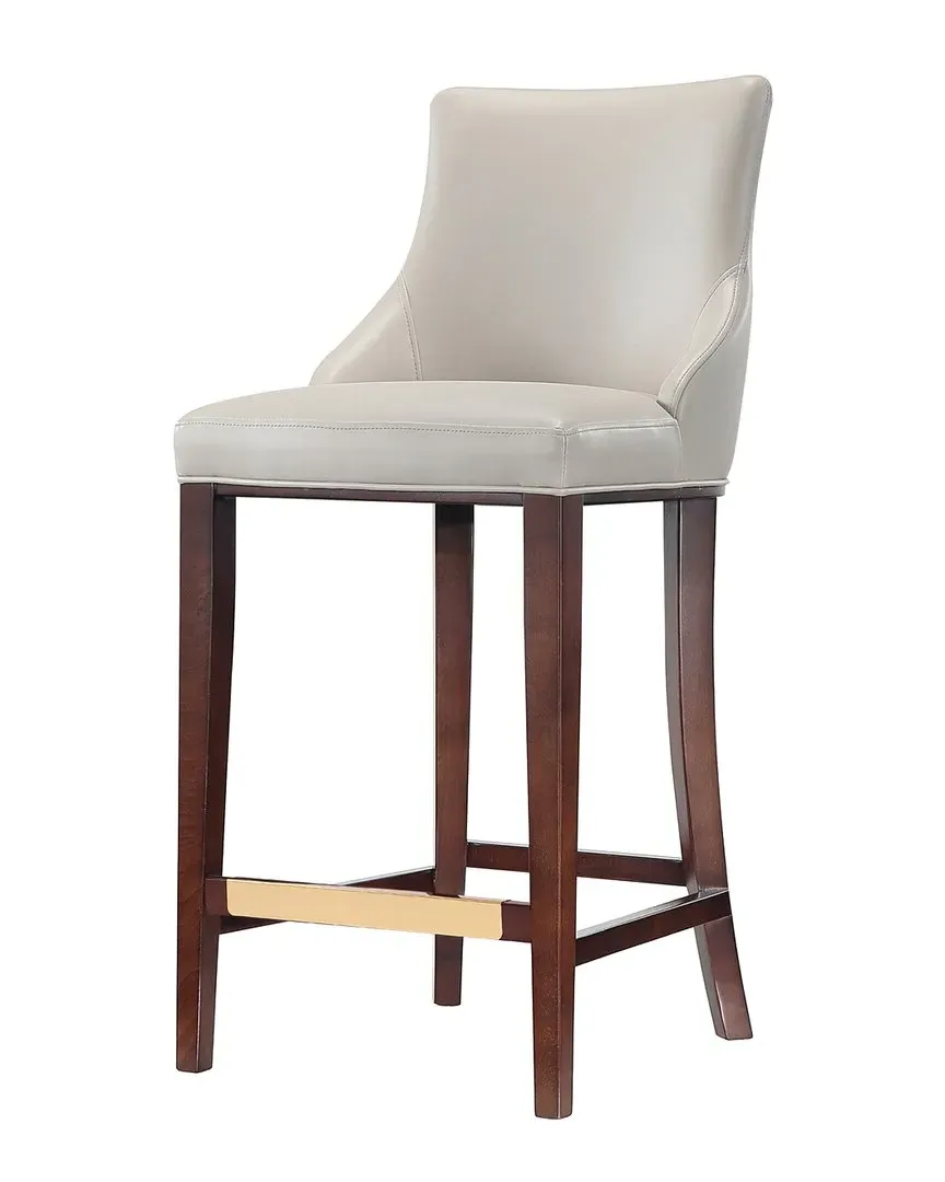 Shubert Set of 3 Upholstered Barstools - Light Grey, Leatherette