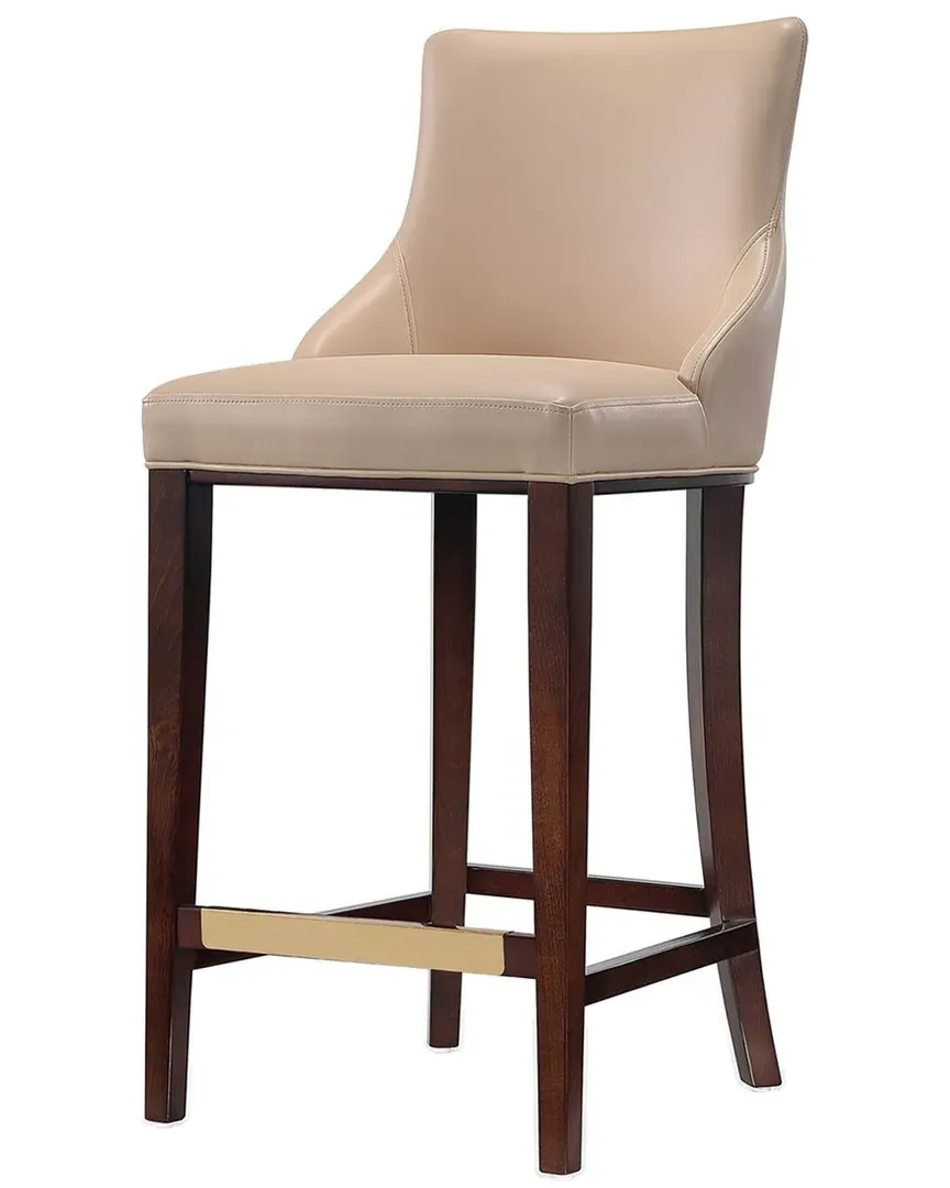 Shubert Upholstered Barstool - Tan, Leatherette