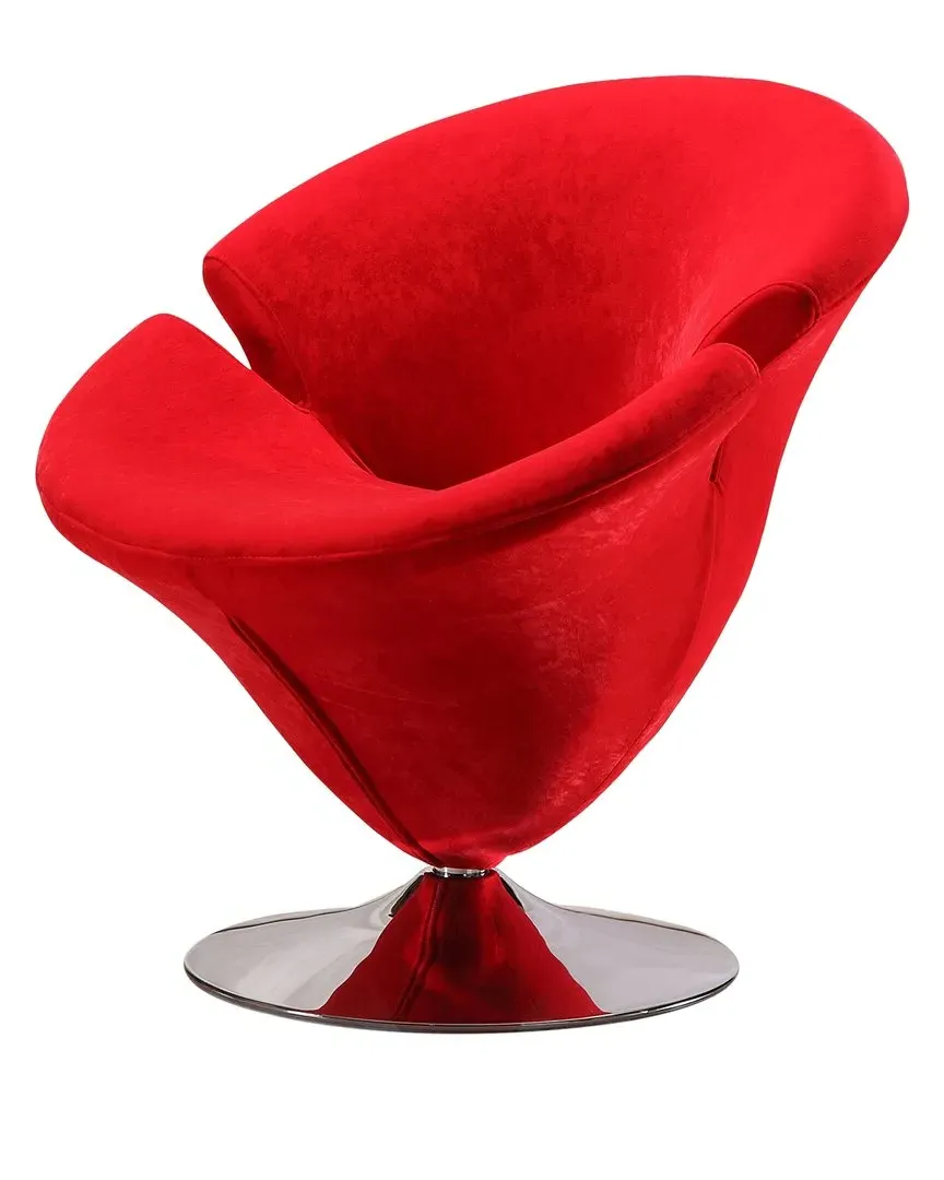 Tulip Accent Chair - Red, Metal