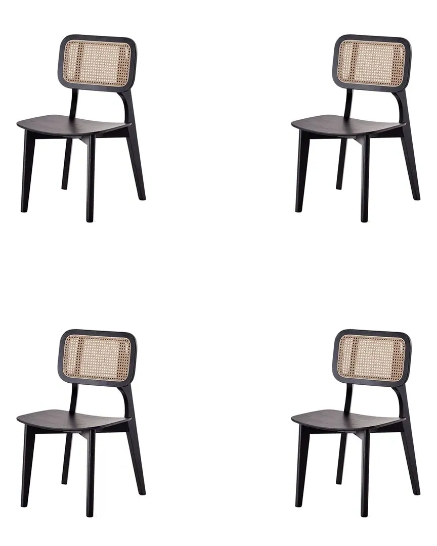 Versailles Set of 4 Dining Chairs - Black, Ash Wood image