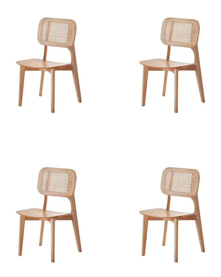 Versailles Set of 4 Dining Chairs - Natural, Ash Wood