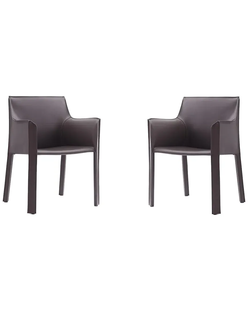 Vogue Set of 2 Dining Chairs - Grey, Faux Leather