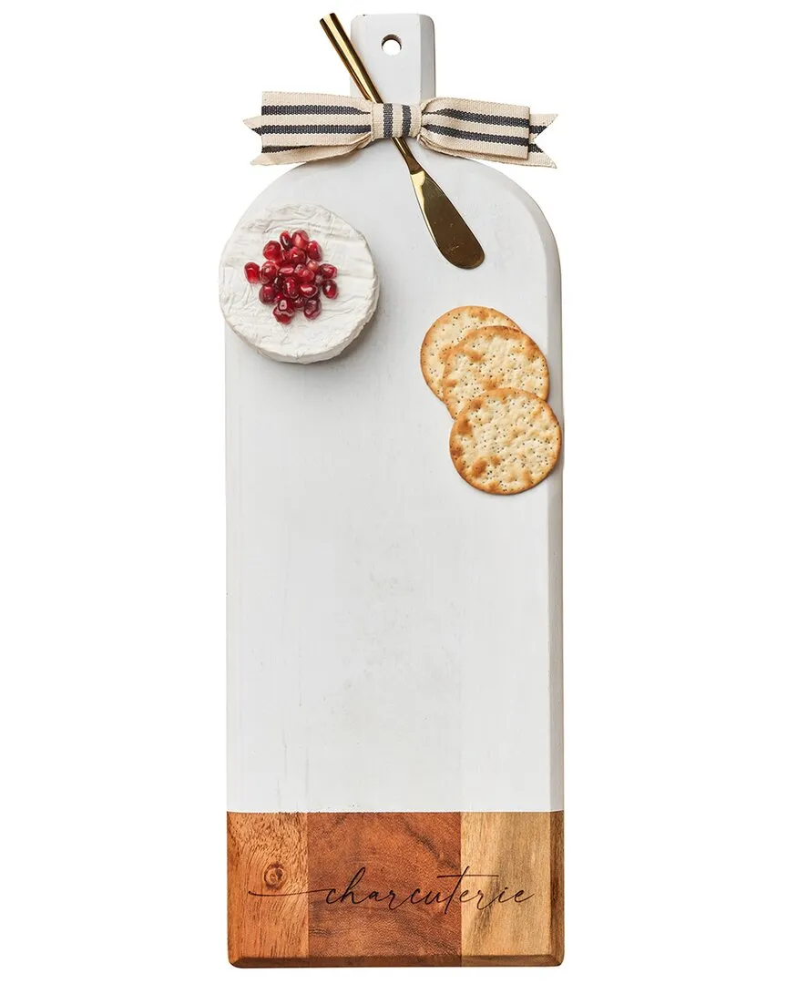Acacia Bevel Board with Spreader - White, Acacia Wood image