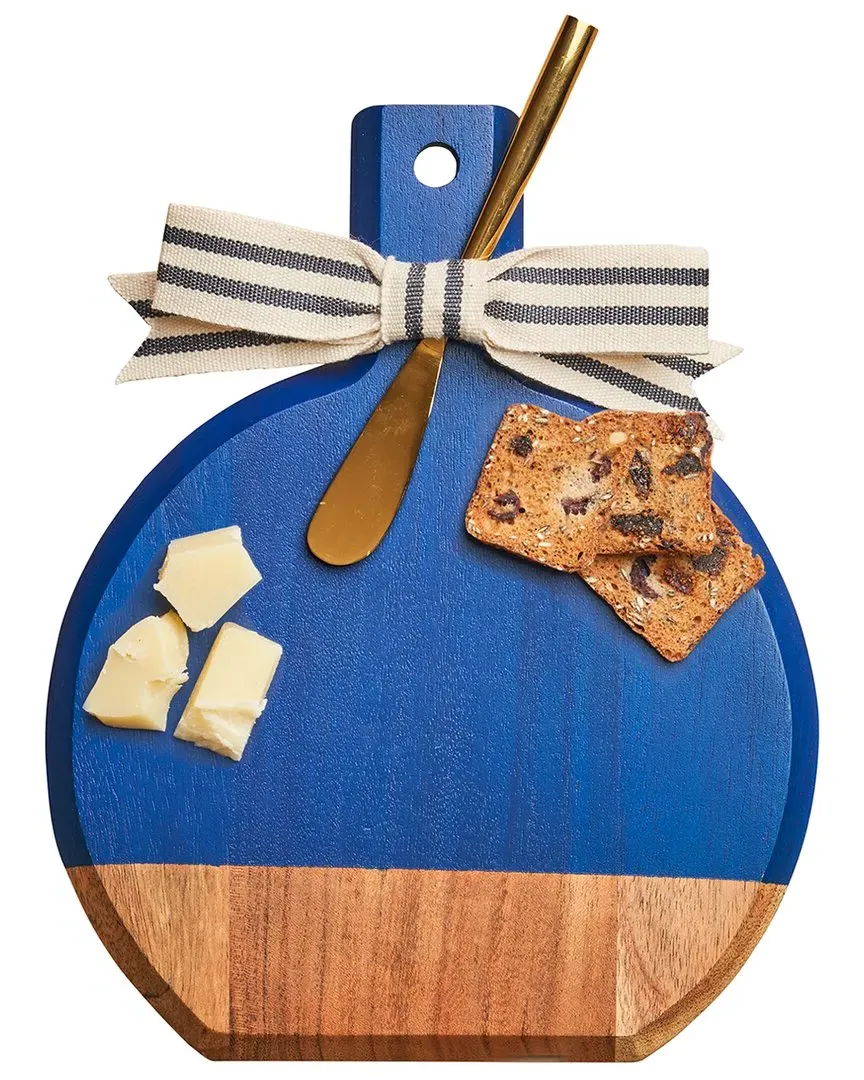 Acacia Medium Bevel Board with Spreader - Blue, Wood image