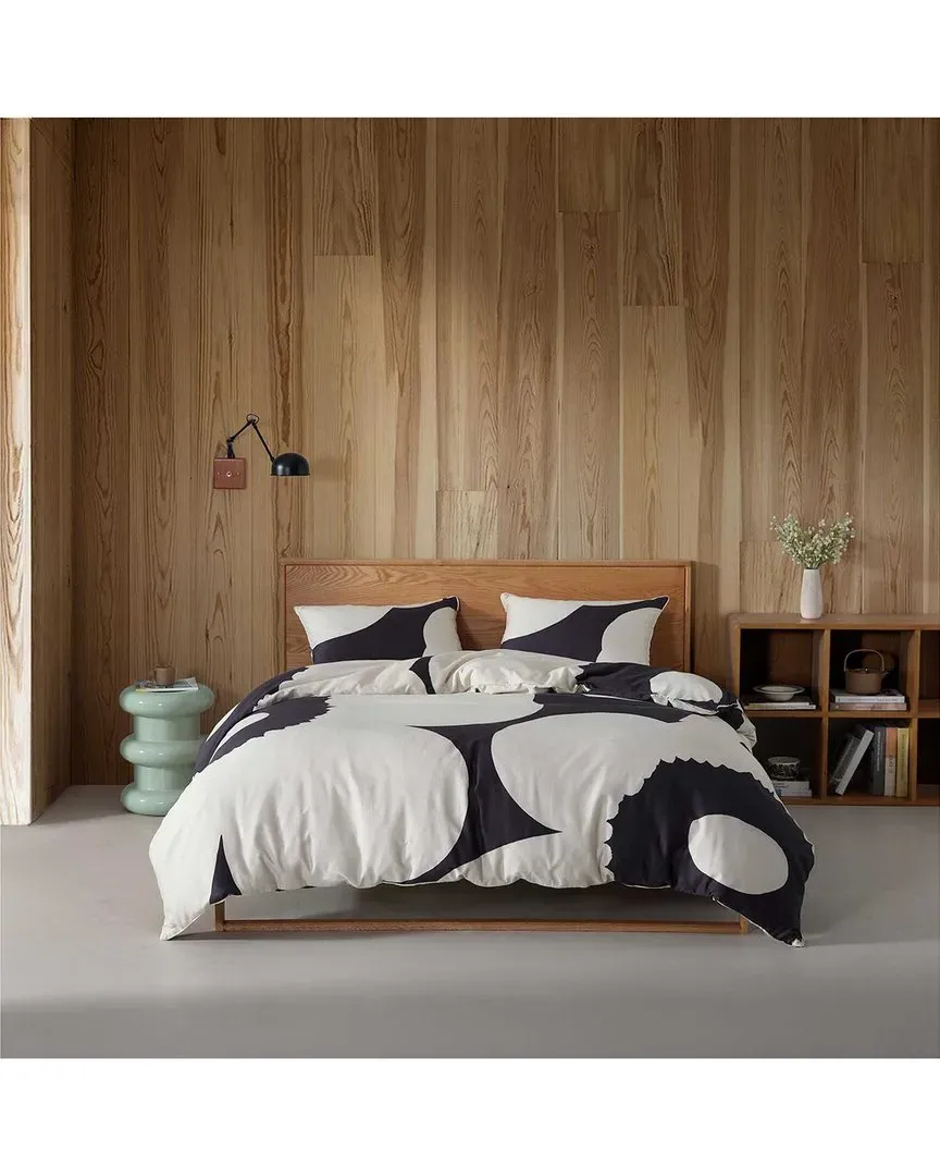 Iso Unikko Organic Cotton Duvet Cover Set - Charcoal