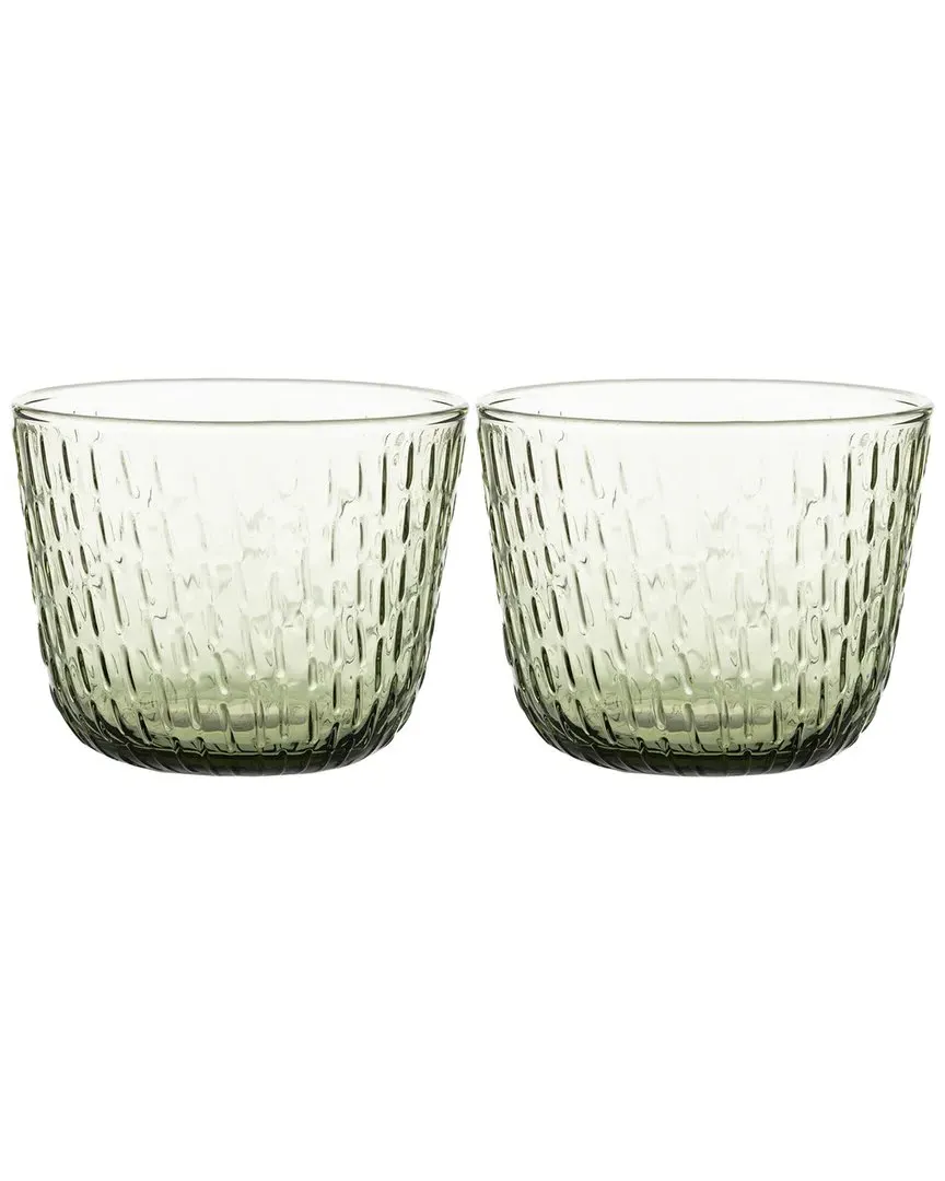 Syksy Set of 2 Glass Tumblers - Olive