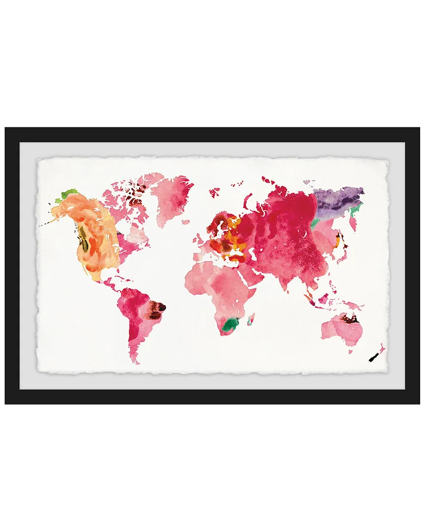 Floral Map Framed Art Print image