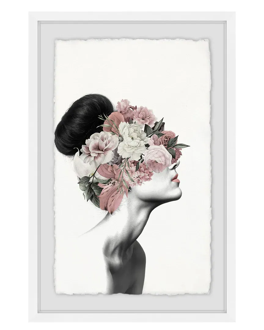 Flower Hair Bun Framed Art Print image