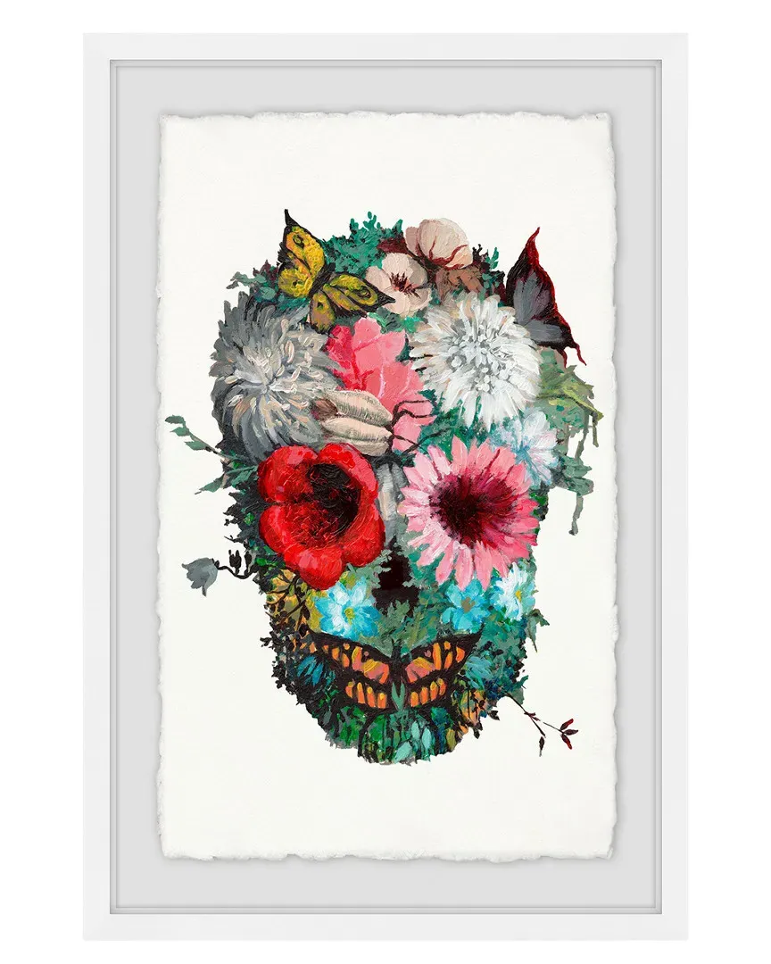 Vibrant Flower Skull Framed Art Print image
