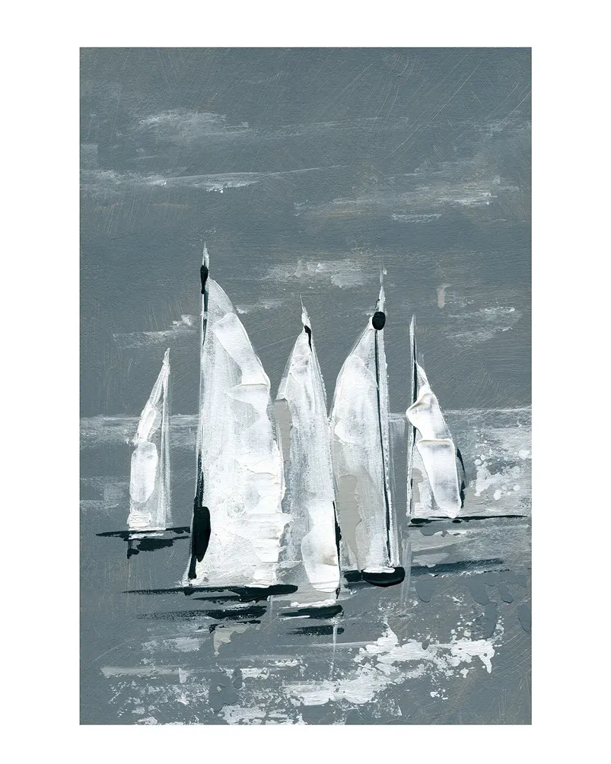 White Sailboats Canvas Art Print image