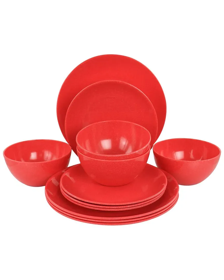 12pc Melamine Dinnerware Set - Red image