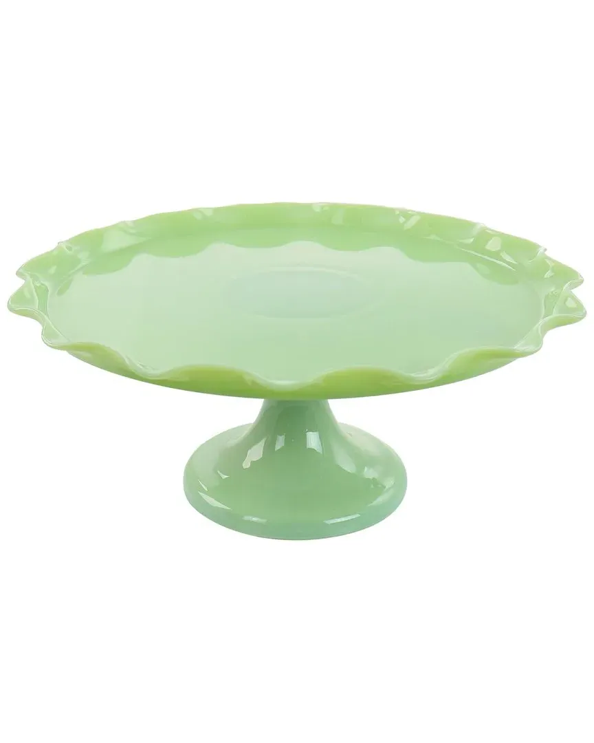 Jadeite Glass Cake Stand - Green image