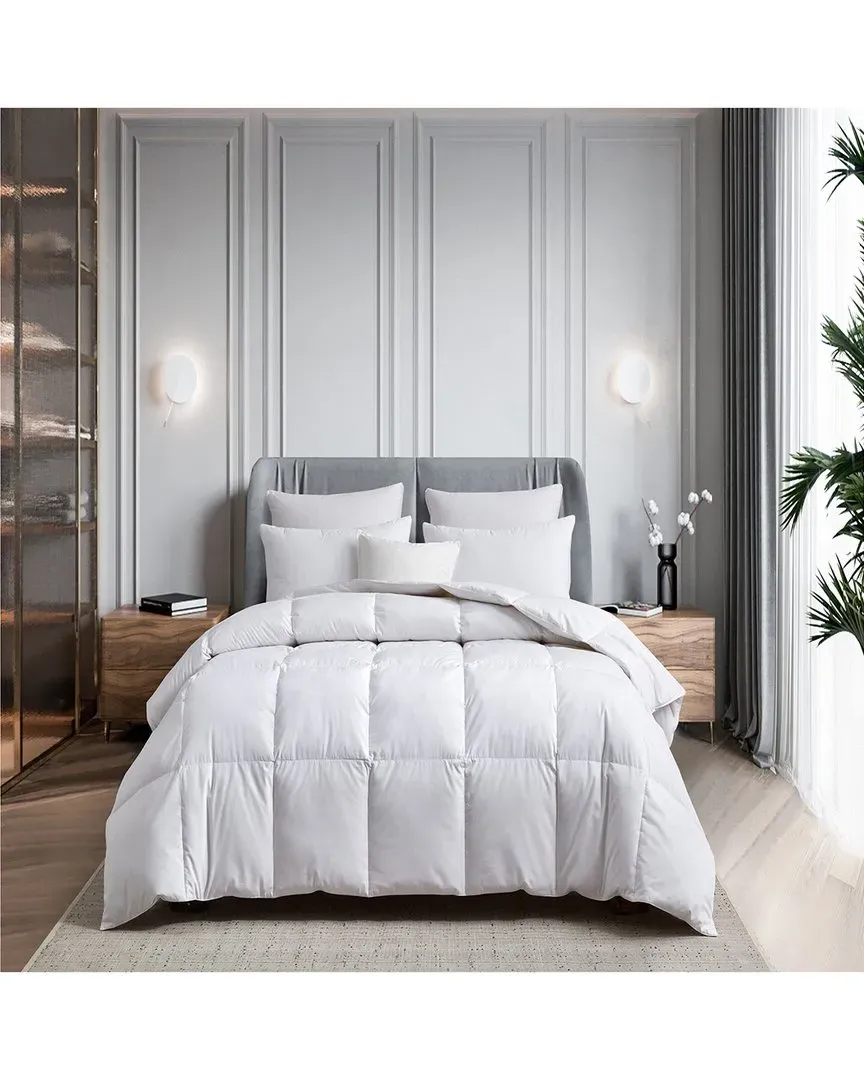 Tencel/Cotton Goose Feather Down Fiber Comforter - White