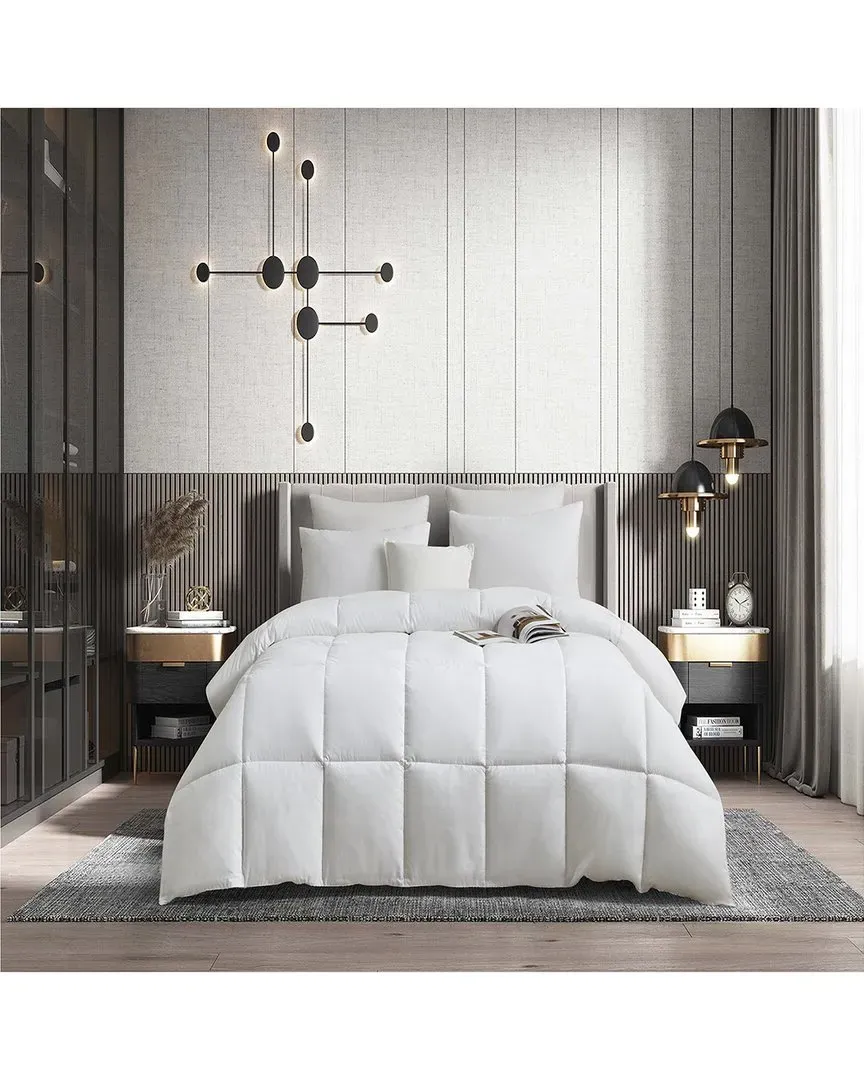 Tencel/Cotton Tencel/Polyester-Filled Comforter - White