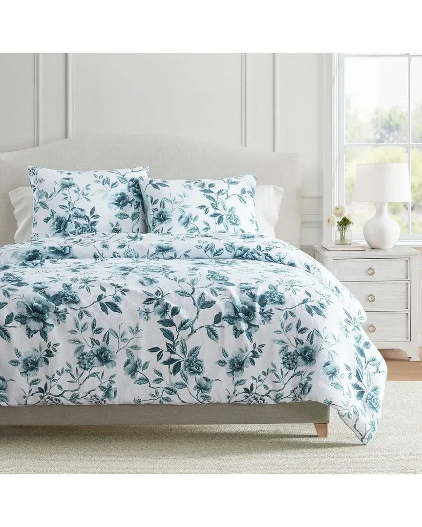 Vivian Floral Duvet Cover Set - Storm Cloud, Cotton Jacquard image
