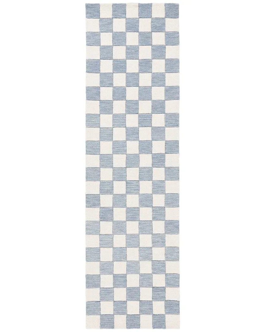 Wool Cotton Rug - Blue, Wool Cotton