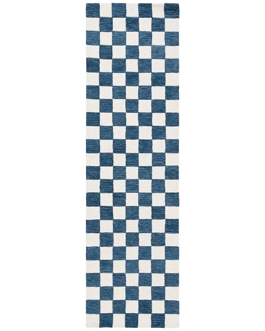 Wool Cotton Rug - Blue, Wool Cotton