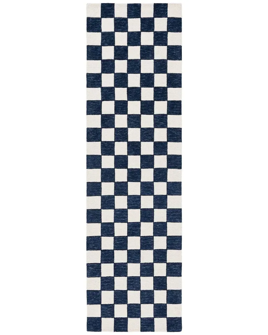 Wool Cotton Rug - Navy