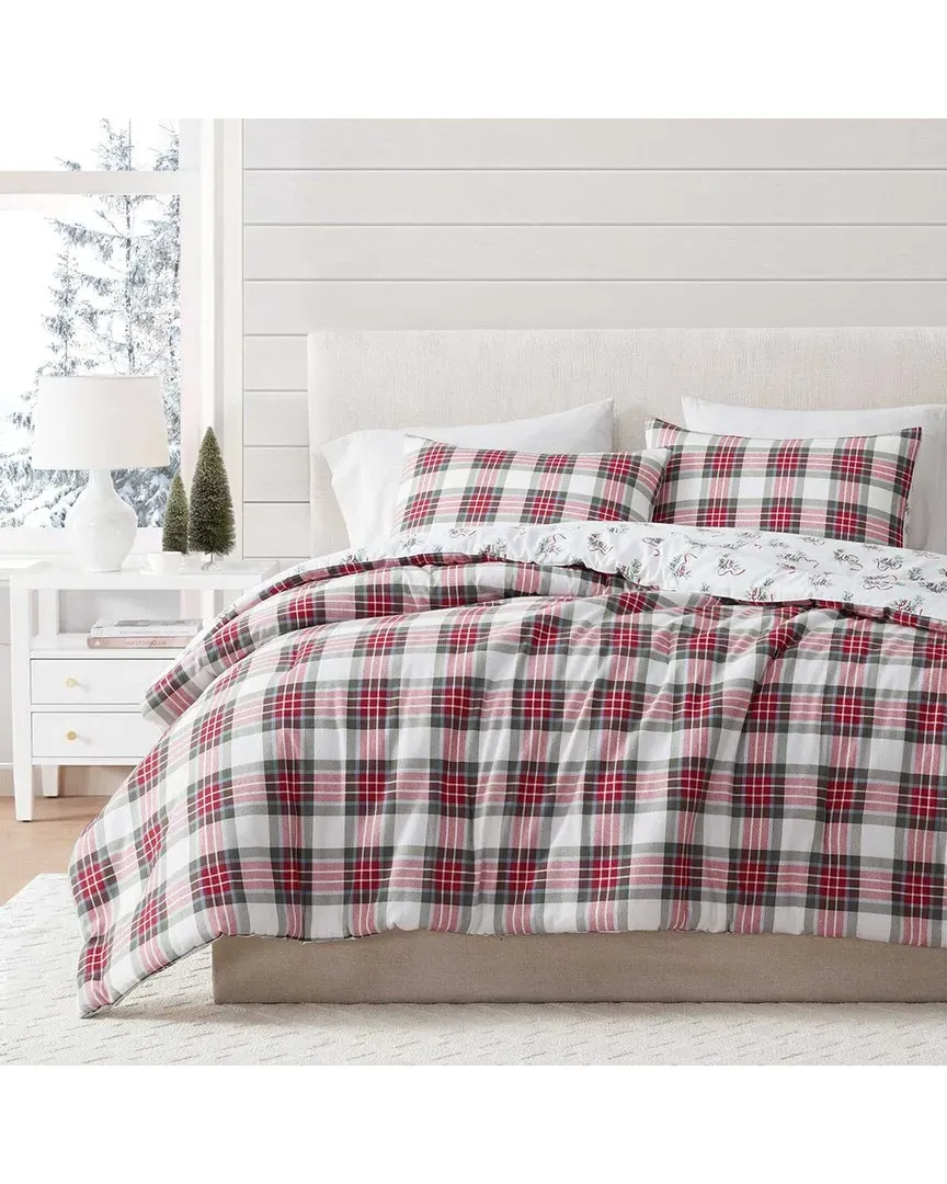 Yuletide Spruce Plaid Cotton Flannel Comforter Set - Multi image