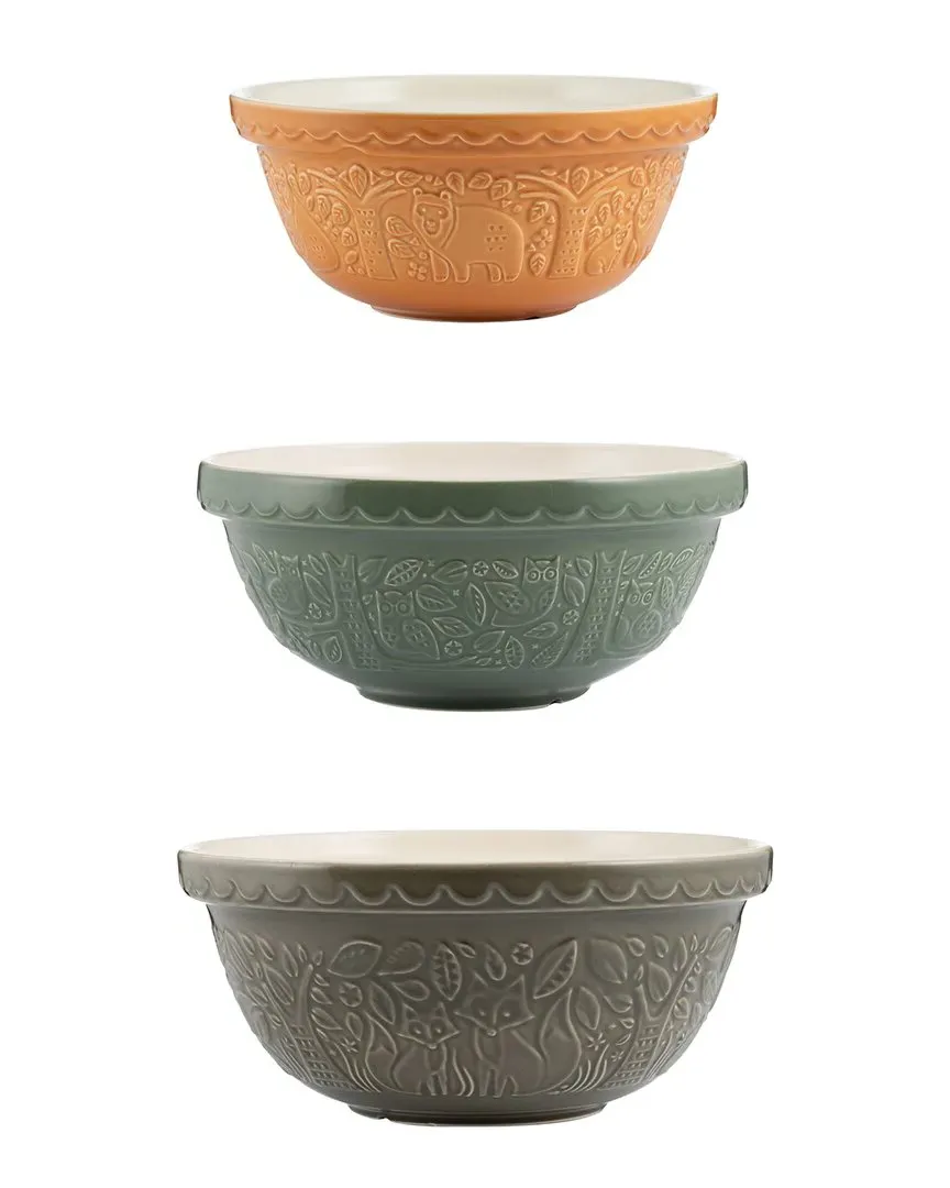 Set of 3 In The Forest Mixing Bowls - Multicolor, Earthenware image