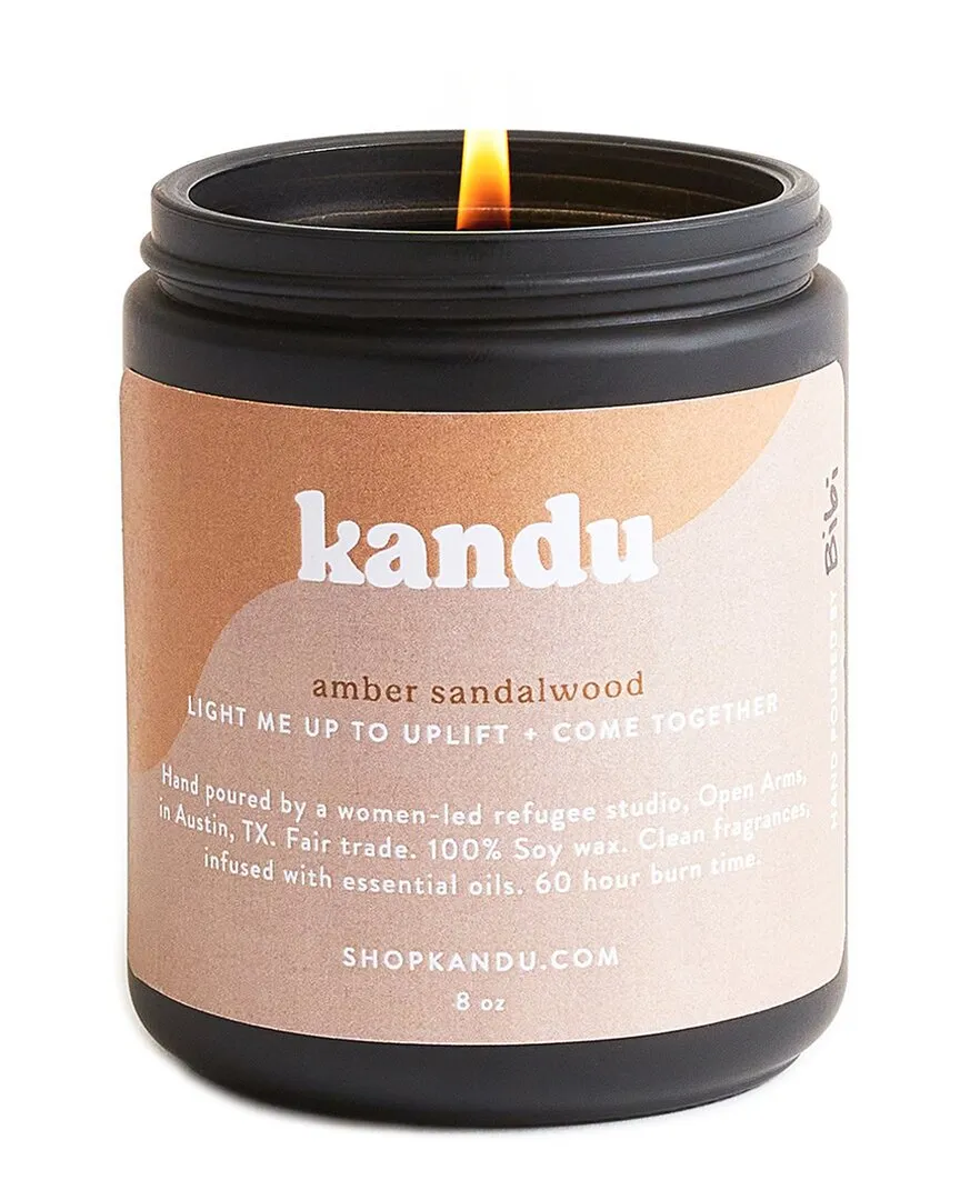 Amber Sandalwood 8oz Candle - Brown image
