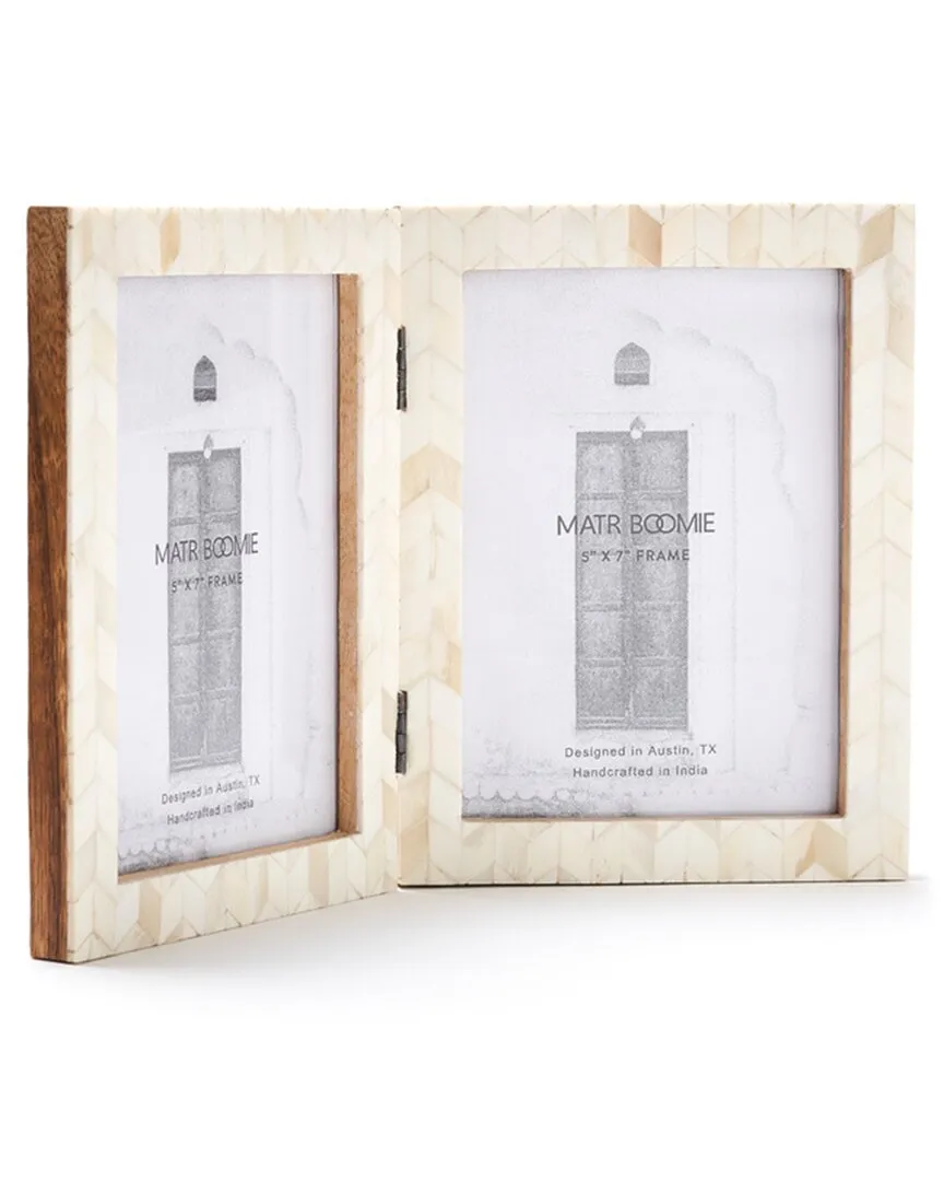 Artemis 5x7 Double Picture Frame - Cream, Bone