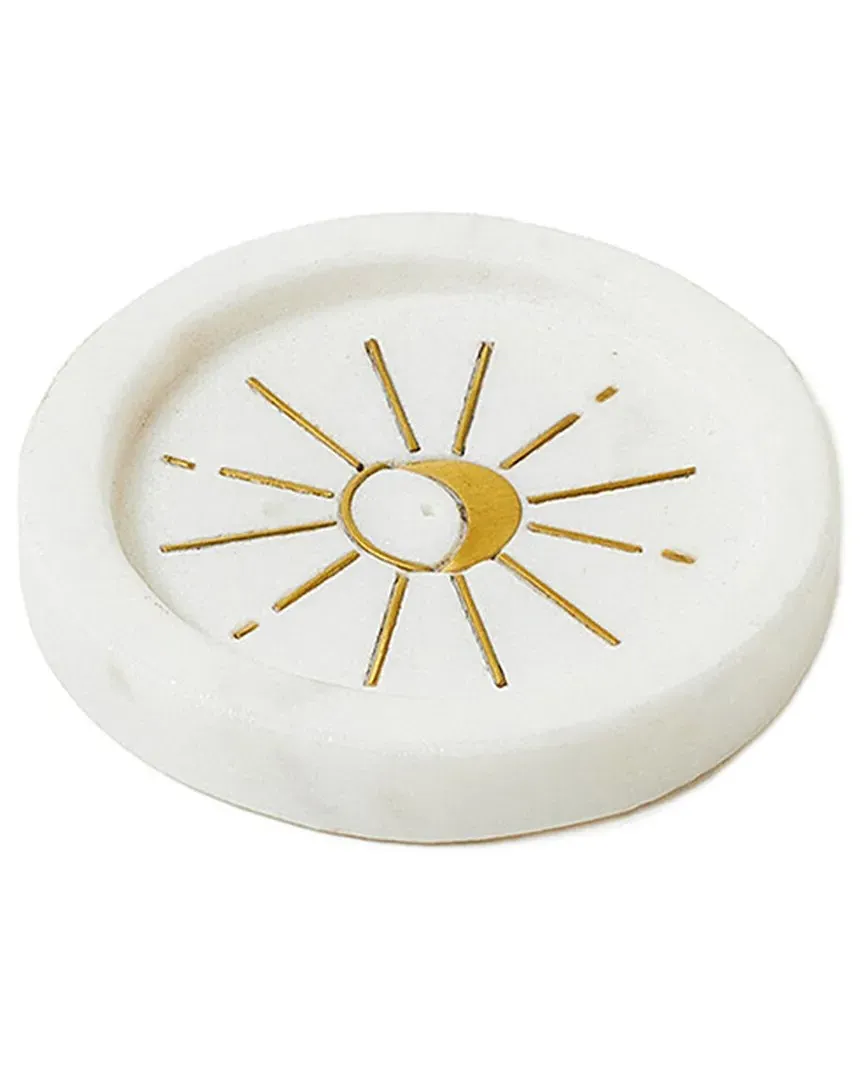 Indukala Round Incense Holder - White, Marble image