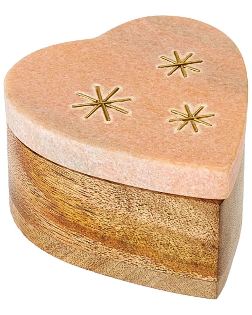Jaipuri Heart Keepsake Box - Pink, Marble image