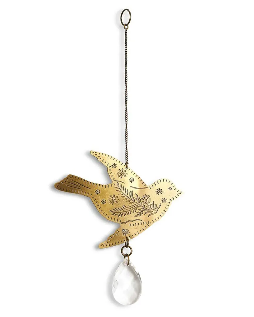 Surya Bird Engraved Suncatcher - Gold, Brass image