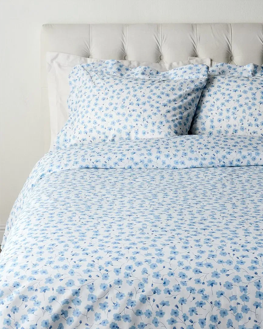 200 Thread Count 3pc Duvet Set - Blue, Cotton