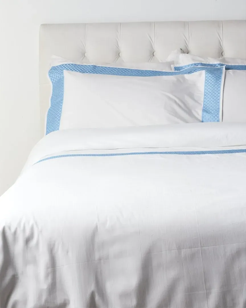 Basket Weave Duvet Set - Blue, Cotton image