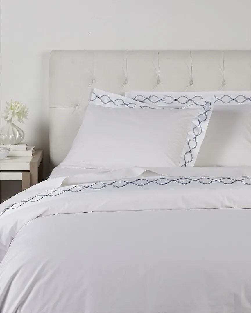 Royal Trellis Duvet Set - White, Cotton