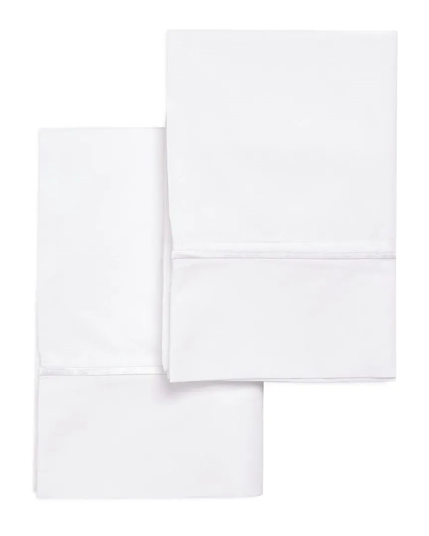 300TC Percale Cotton Single Marrow Embroidered Pillowcases - White image