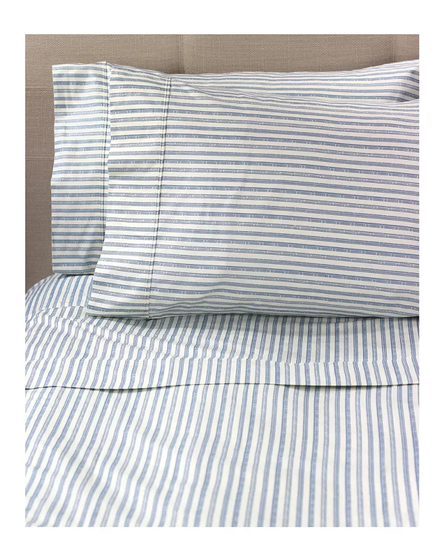 400 Thread Count Bamboo Stripe Sheet Set - Navy, Cotton