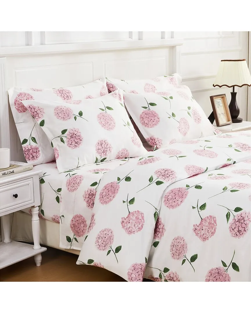 400 Thread Count Hydrangea Print Sheet Set - Pink, Cotton image