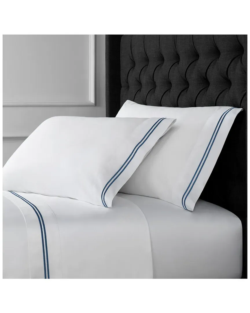 600 Thread Count Embroidered Sheet Set - Navy, Cotton image