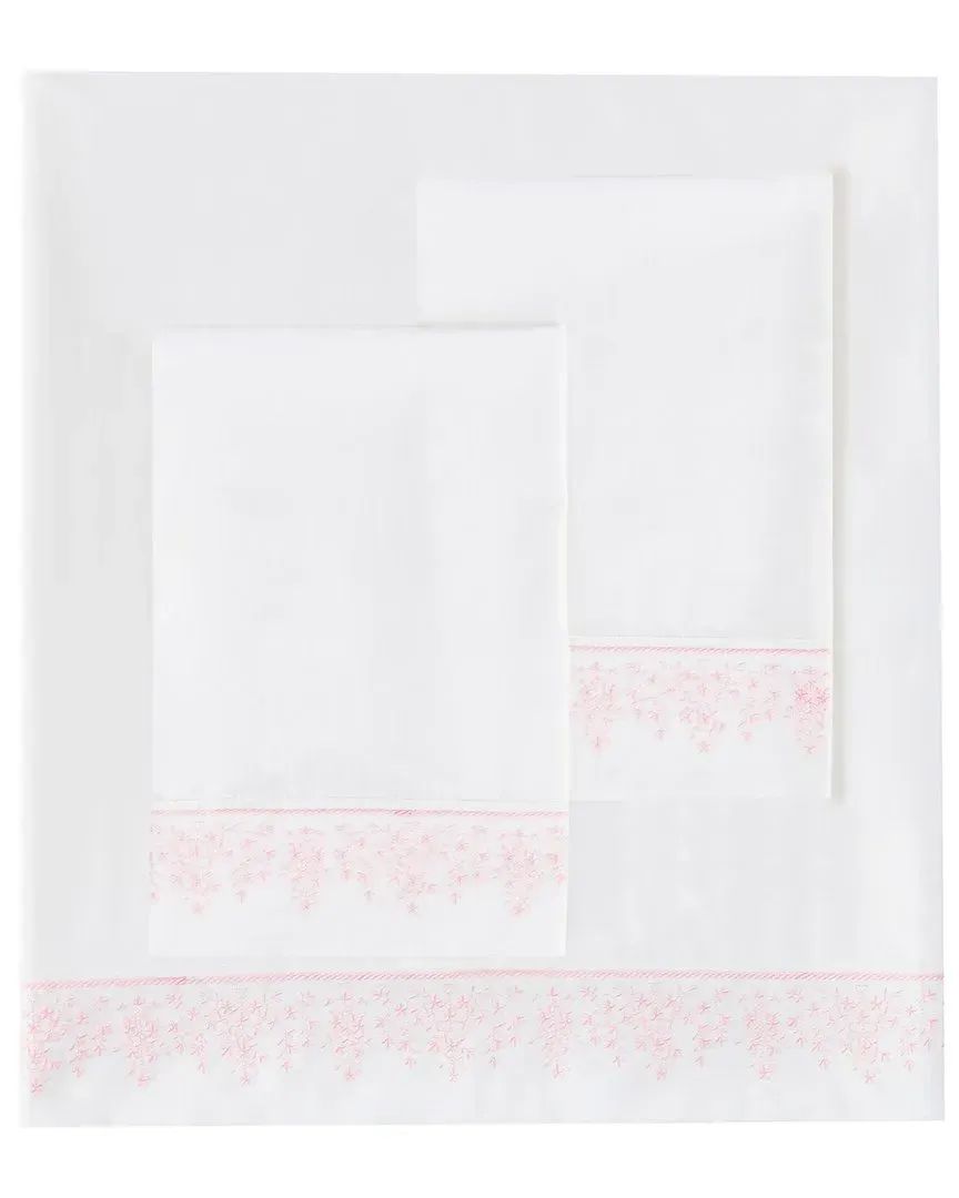 Baby's Breath Embroidered Sheet Set - Rose, Cotton