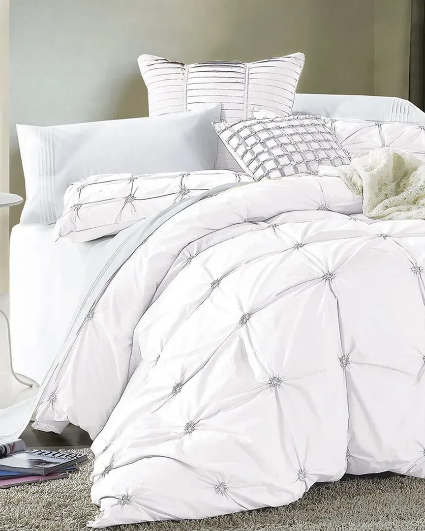 Epoque Embroidered Duvet Set - White, Cotton