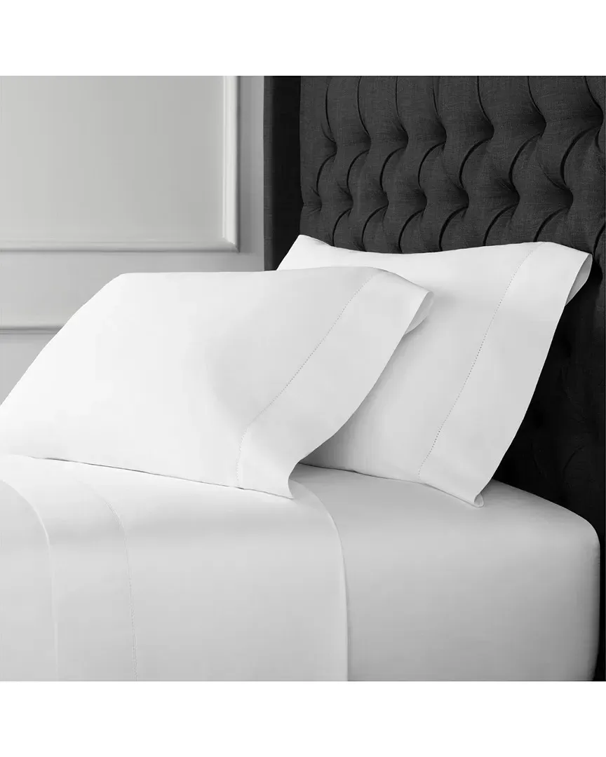 Hemstitch 600 Thread Count Sheet Set - White, Cotton image