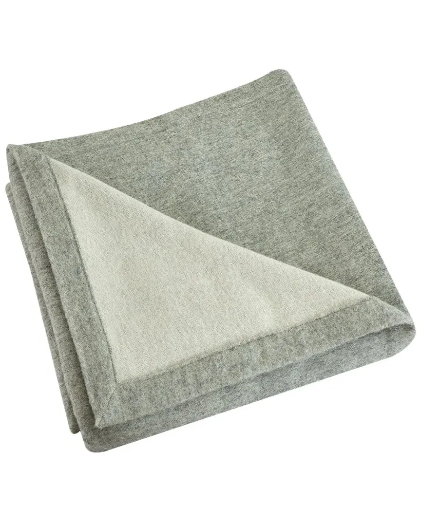 Self Hem Merino Wool Blanket - Ivory Grey
