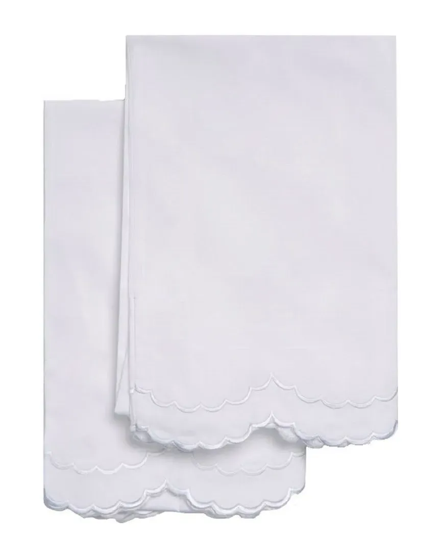 Set of 2 Double Scalloped Pillowcases - White image