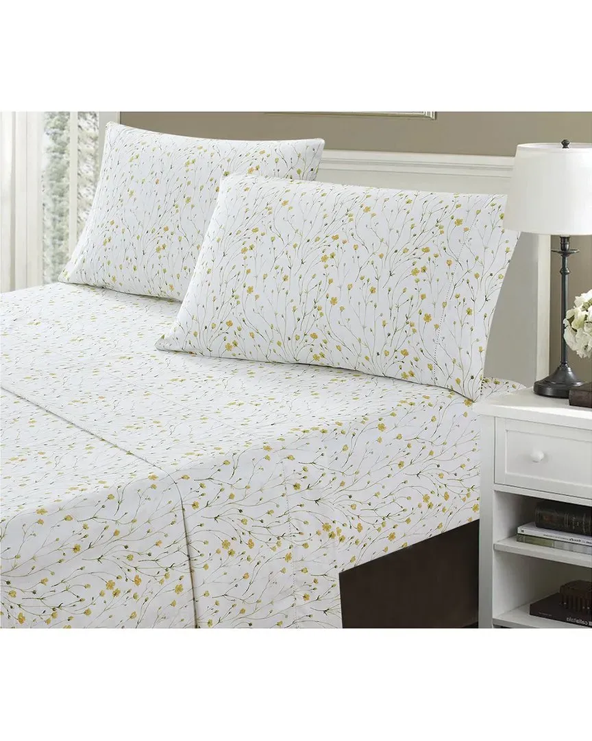 T400 Hemstitch Buttercup Sheet Set - Yellow, Cotton image