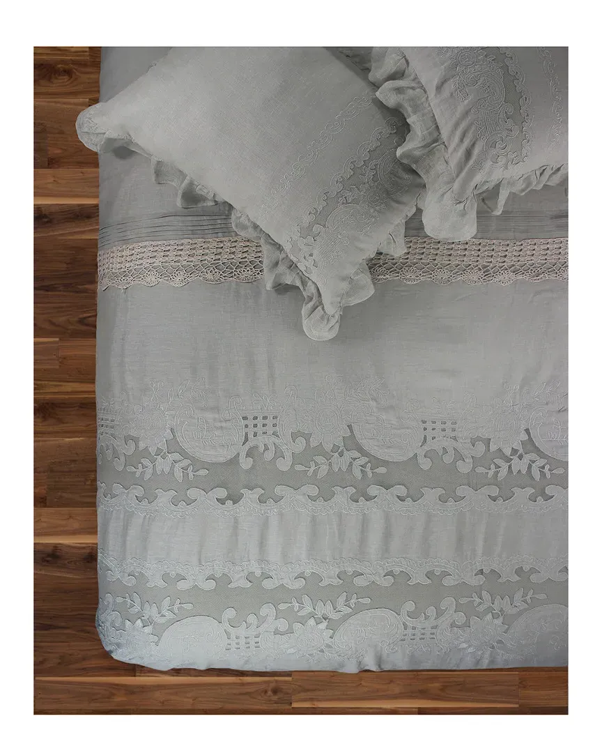 Tabitha Linen Duvet Set - Grey Storm, Cotton image