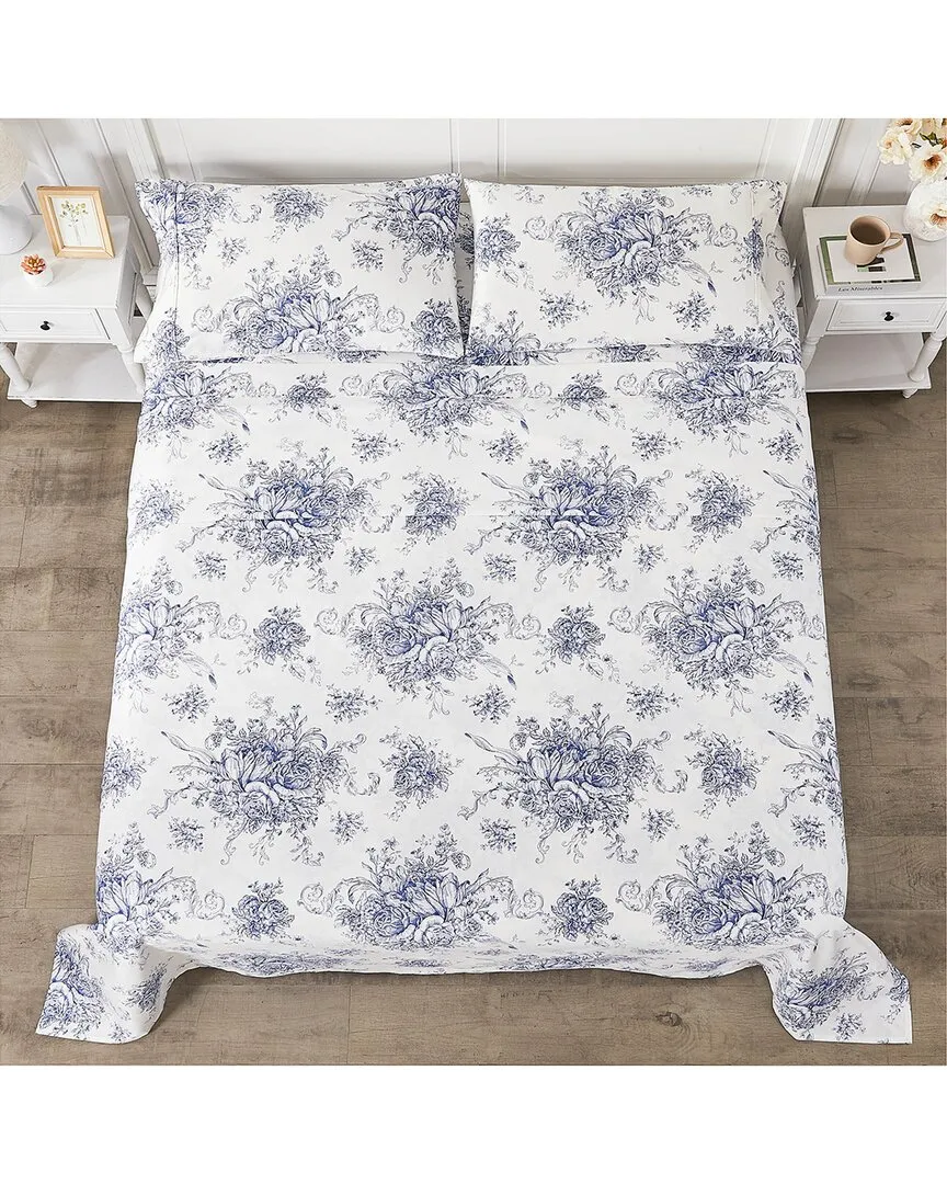 Toile 400 Thread Count Sheet Set - Navy, Cotton